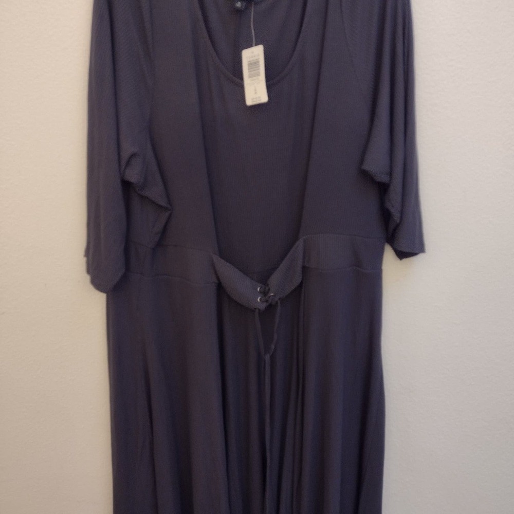 Torrid grey dress 3/4 sleeve ribbed